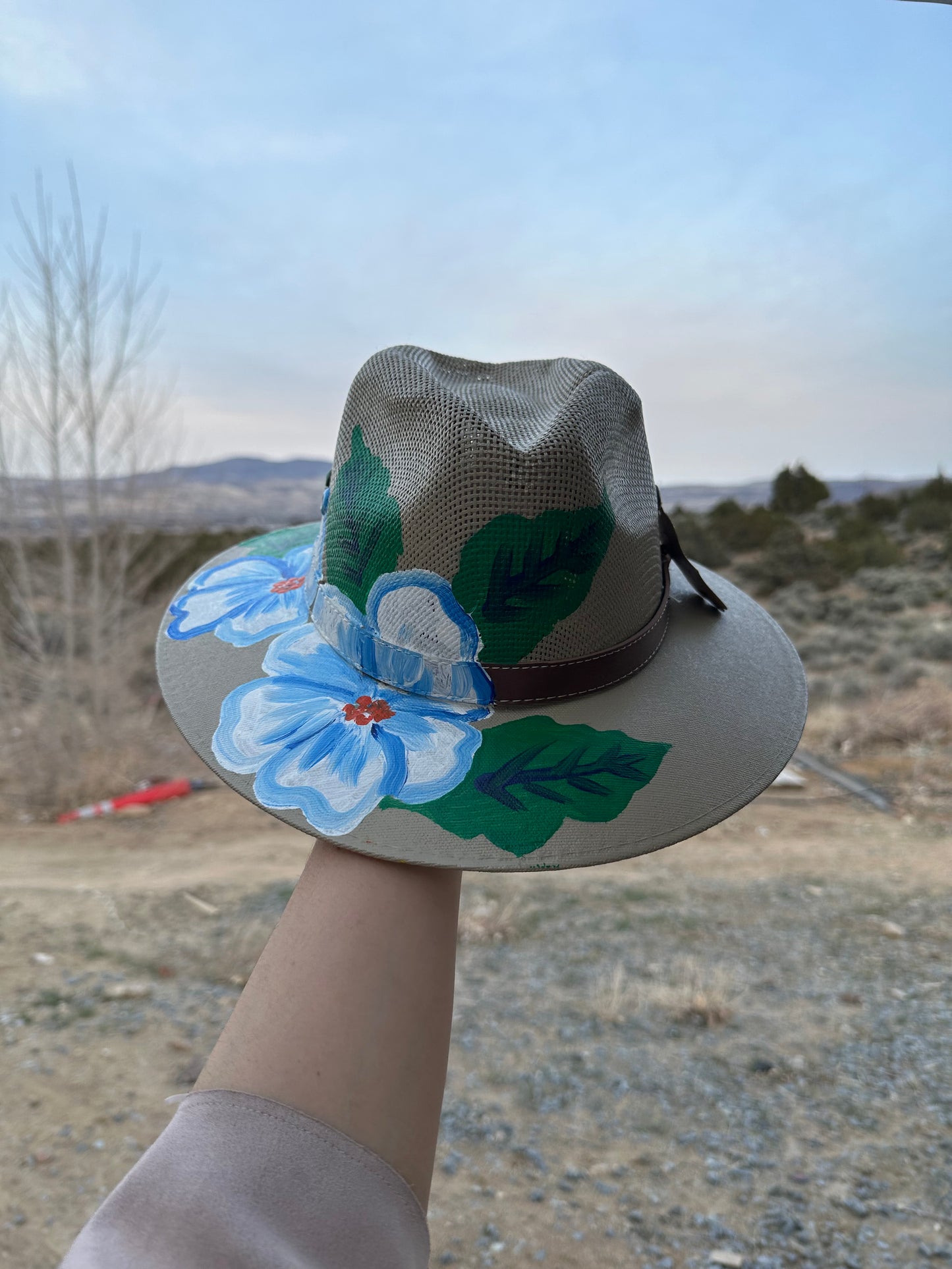 Flower Painted Indiana Hat