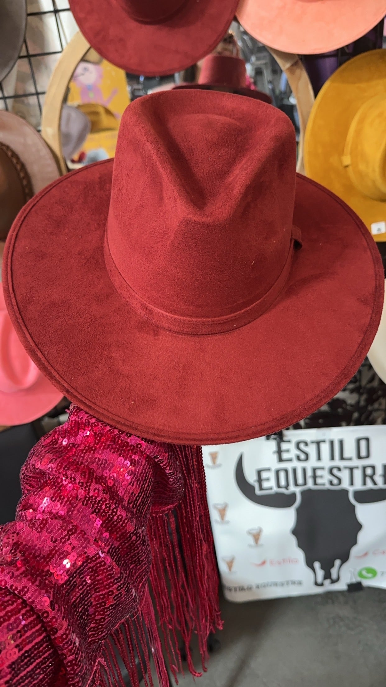Burgendy Raindrop Hat