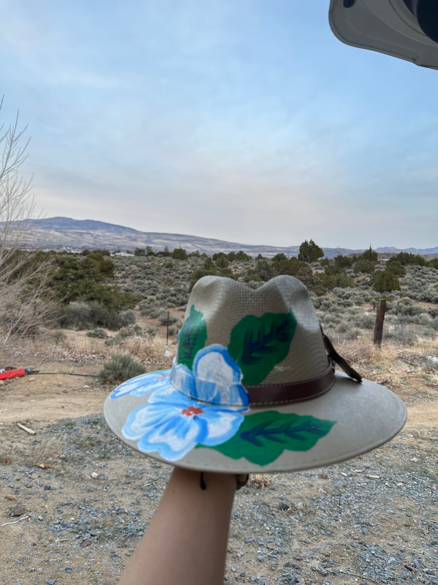 Flower Painted Indiana Hat