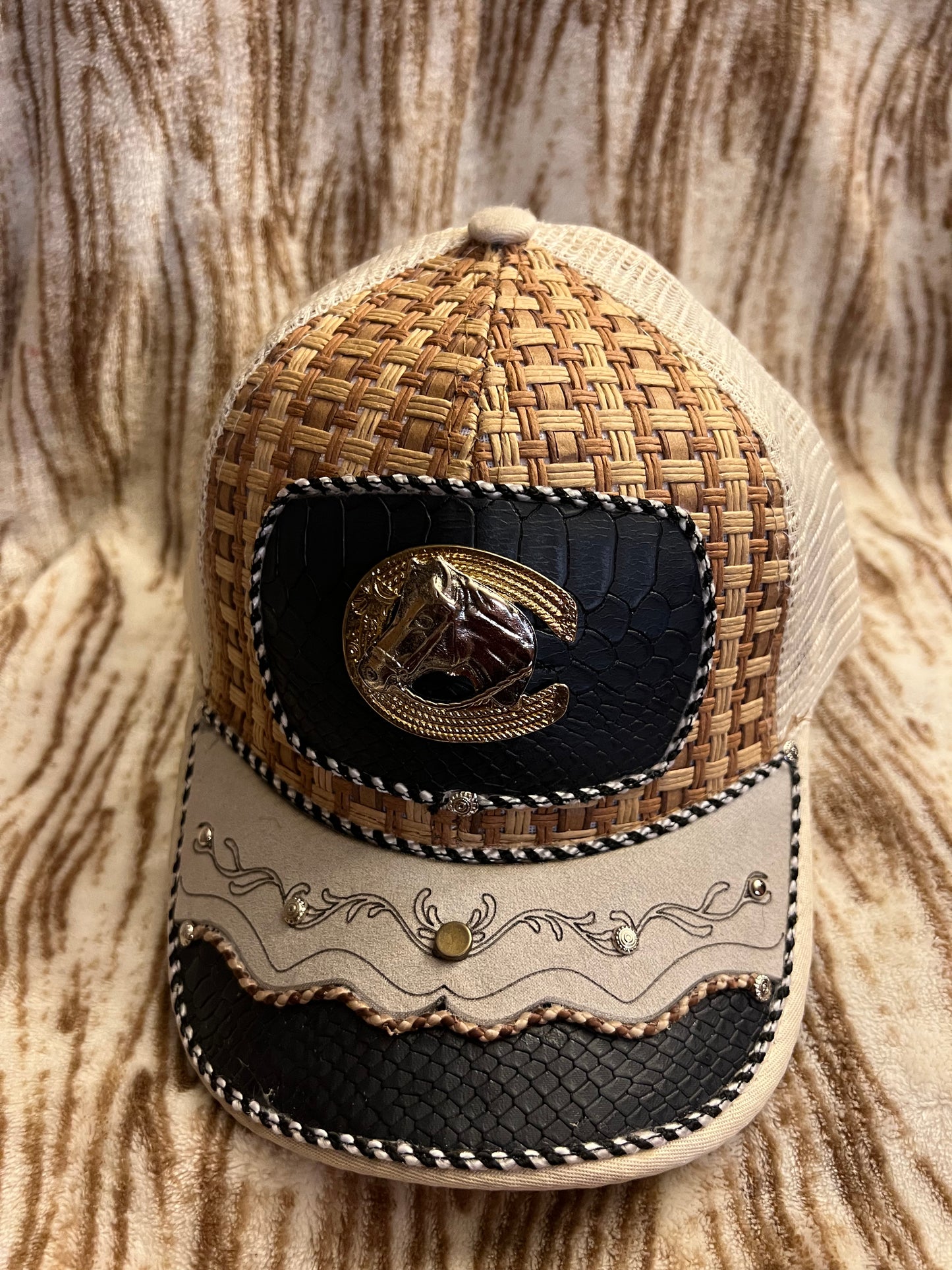 White, Horse Trucker Hat