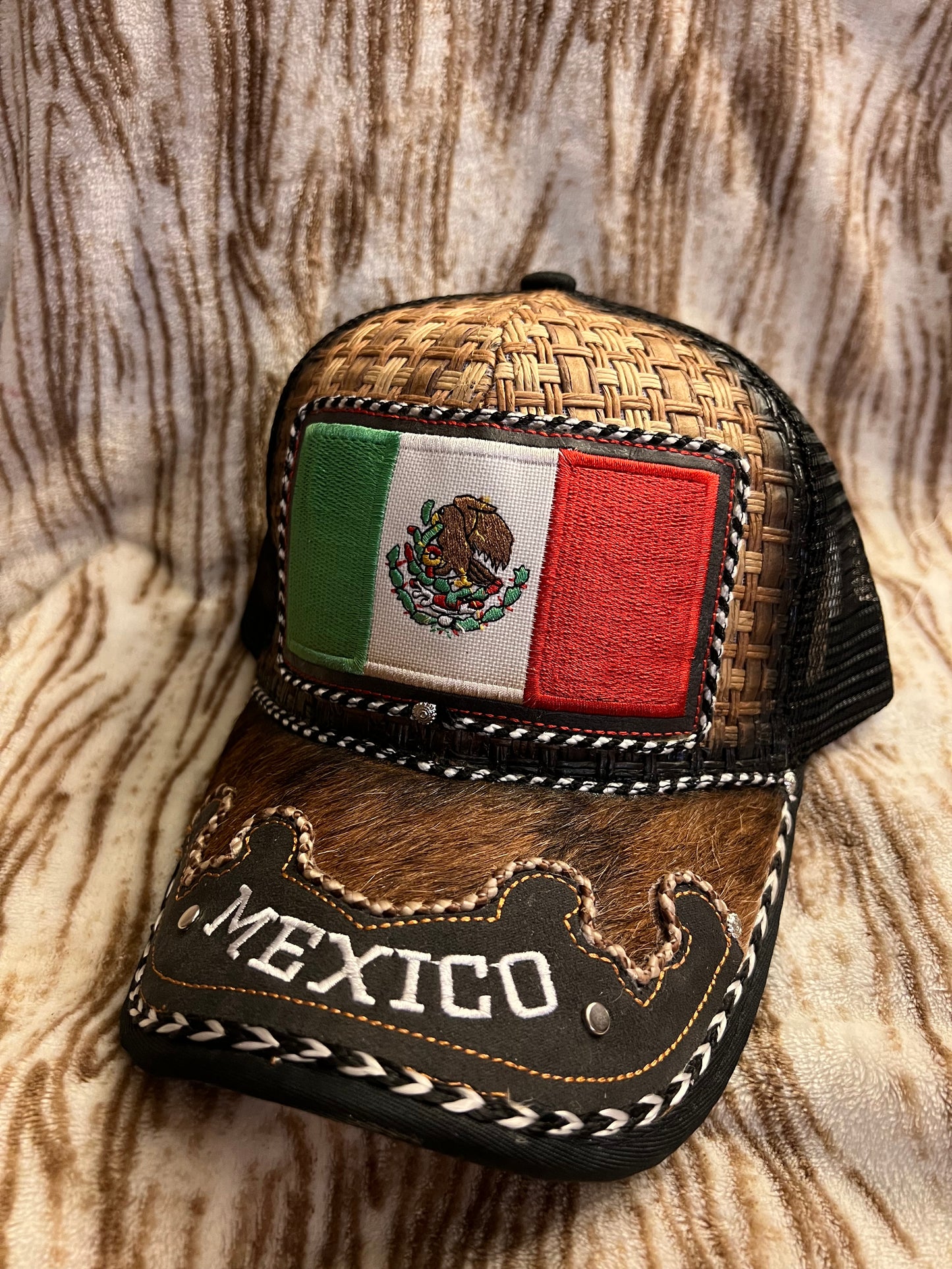 Mexico Cowhide Trucker Hat