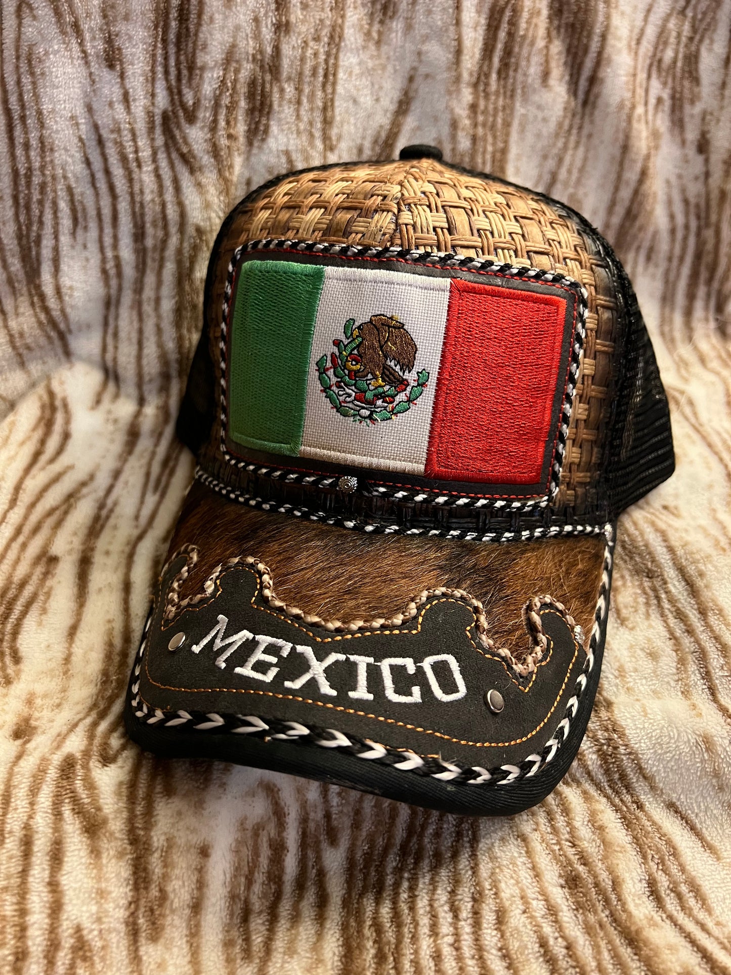 Mexico Cowhide Trucker Hat