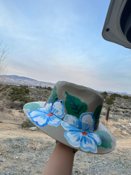 Flower Painted Indiana Hat